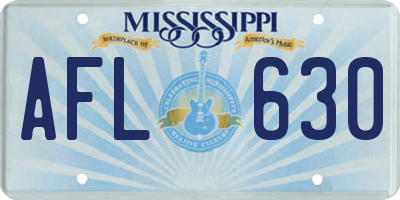 MS license plate AFL630