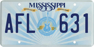 MS license plate AFL631