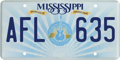 MS license plate AFL635
