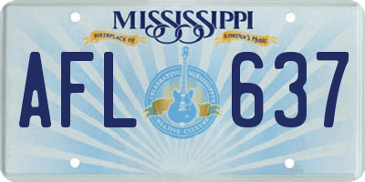 MS license plate AFL637