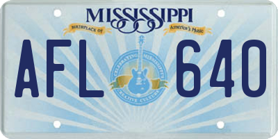 MS license plate AFL640