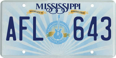 MS license plate AFL643
