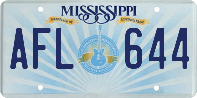 MS license plate AFL644