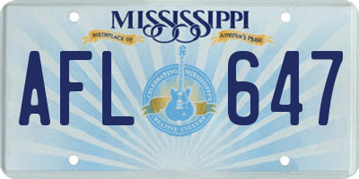 MS license plate AFL647