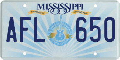 MS license plate AFL650