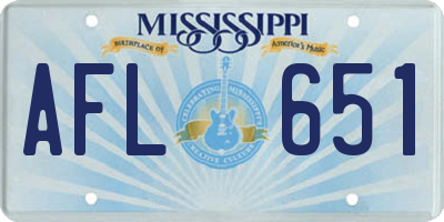 MS license plate AFL651