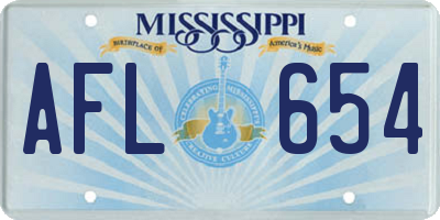 MS license plate AFL654