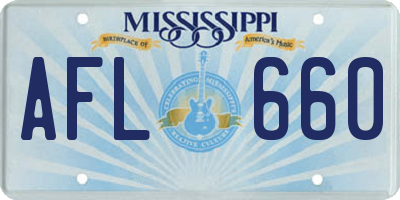 MS license plate AFL660