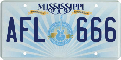 MS license plate AFL666
