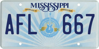 MS license plate AFL667