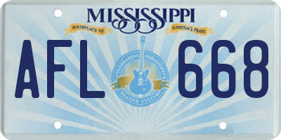 MS license plate AFL668