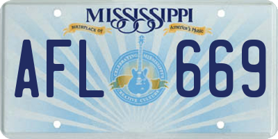 MS license plate AFL669