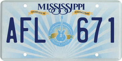 MS license plate AFL671