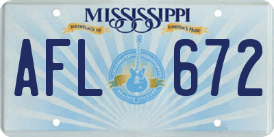 MS license plate AFL672