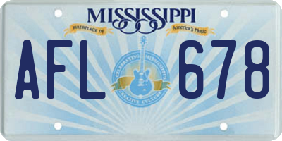 MS license plate AFL678