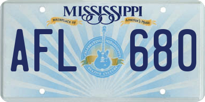 MS license plate AFL680