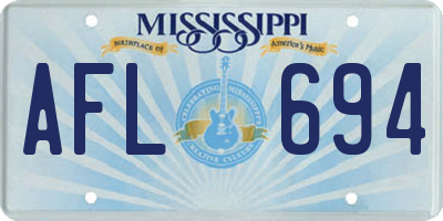 MS license plate AFL694