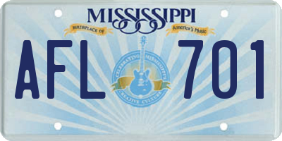 MS license plate AFL701