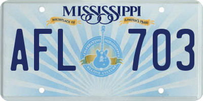 MS license plate AFL703