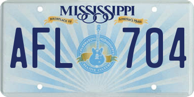 MS license plate AFL704