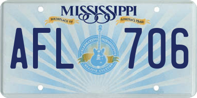 MS license plate AFL706