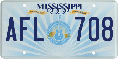 MS license plate AFL708