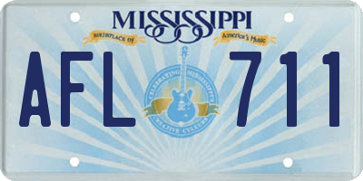 MS license plate AFL711