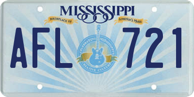 MS license plate AFL721
