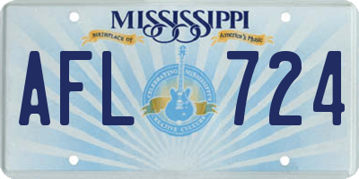 MS license plate AFL724