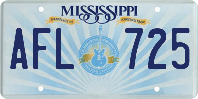 MS license plate AFL725