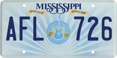 MS license plate AFL726