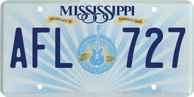MS license plate AFL727