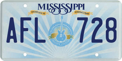 MS license plate AFL728