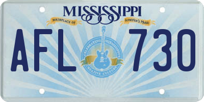 MS license plate AFL730