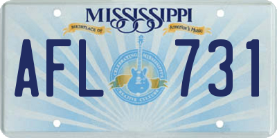 MS license plate AFL731