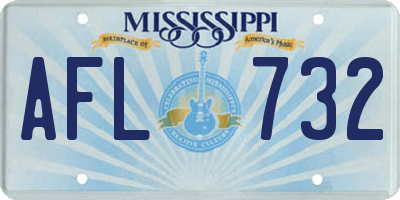 MS license plate AFL732