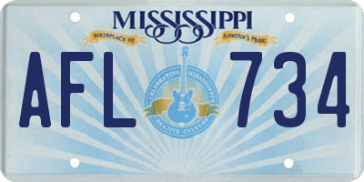 MS license plate AFL734