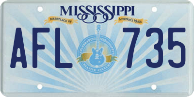 MS license plate AFL735
