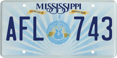 MS license plate AFL743