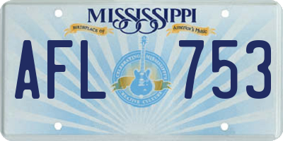 MS license plate AFL753