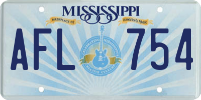 MS license plate AFL754