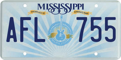 MS license plate AFL755