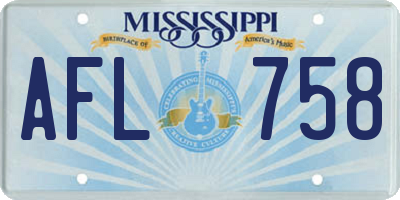 MS license plate AFL758