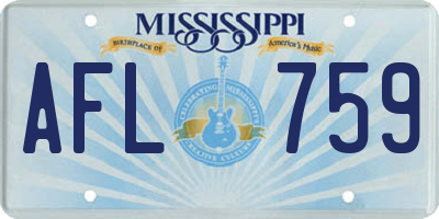 MS license plate AFL759