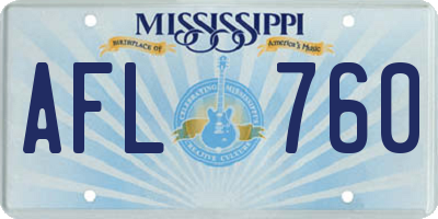 MS license plate AFL760