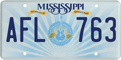MS license plate AFL763