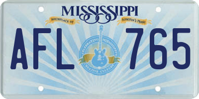 MS license plate AFL765