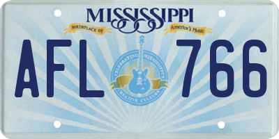 MS license plate AFL766
