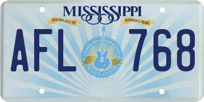 MS license plate AFL768