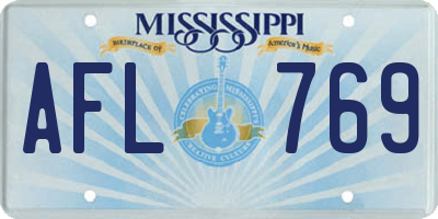 MS license plate AFL769